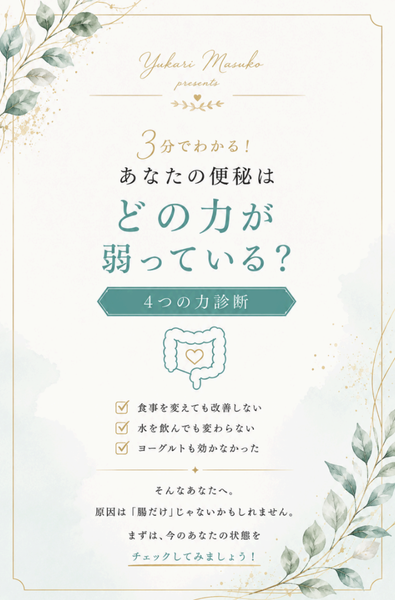 3分でわかる便秘タイプ診断「4つの力診断」無料冊子の表紙